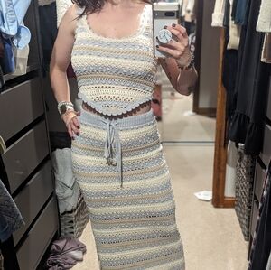 2 piece set crop top and maxi skirt